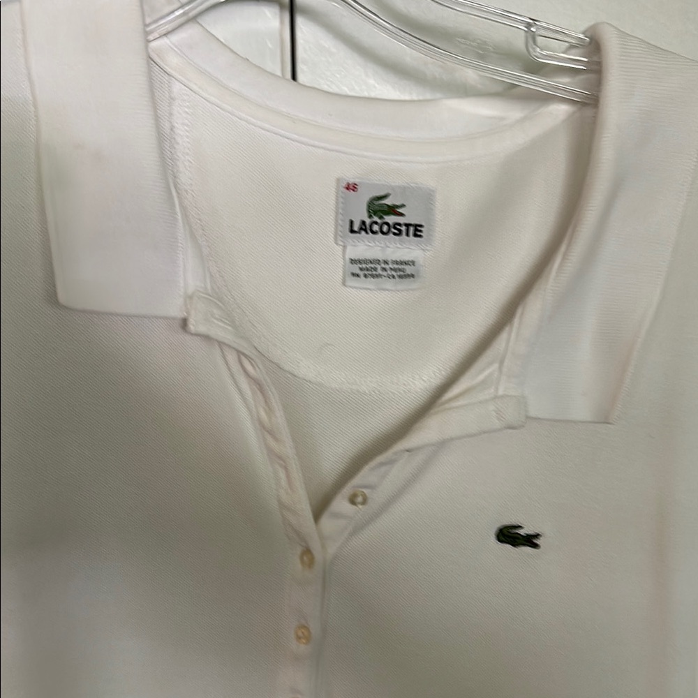 Lacoste White Polo Shirt Classic Piqué Style